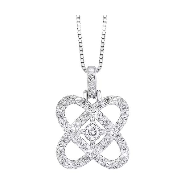 White Sterling Silver .25 Ctw Diamond Loves Crossing Pendant Bradley's Jewelers Jacksonville, NC