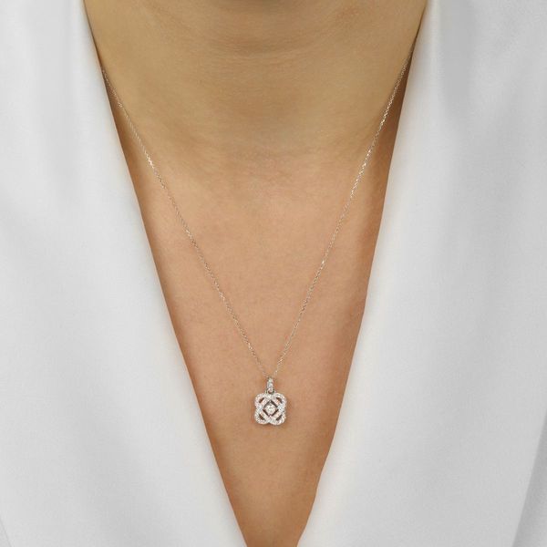 14K White Gold .25 CTW Diamond Love's Crossing Pendant Image 2 Bradley's Jewelers Jacksonville, NC
