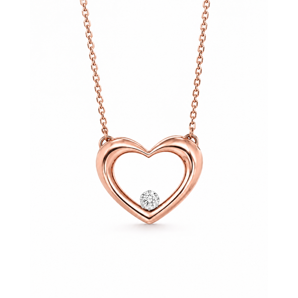 Rosé 10 Karat .05 Ct Diamond Heart Pendant Bradley's Jewelers Jacksonville, NC