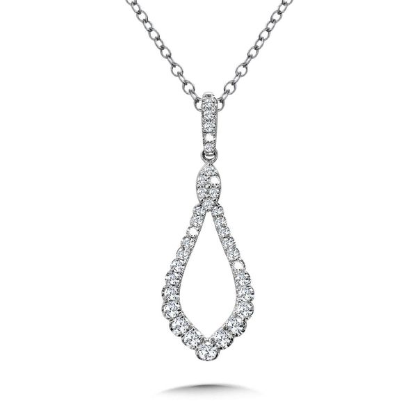 Love Moments 14K White Gold Graduating Diamond Teardrop Pendant 3/8 CTW Bradley's Jewelers Jacksonville, NC