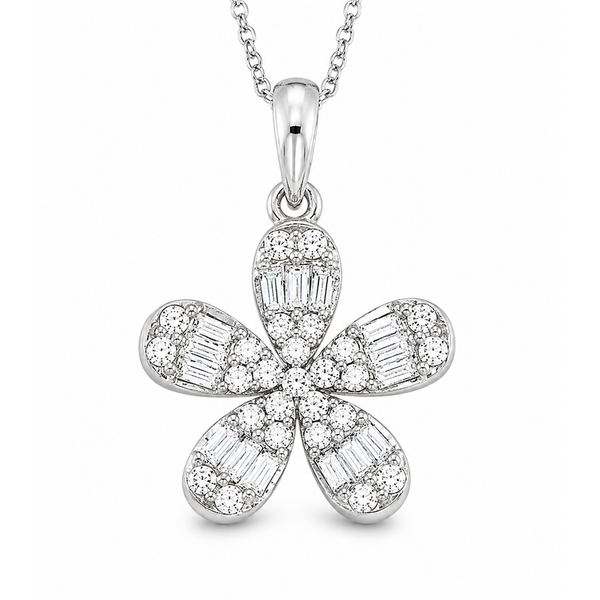 10K White Gold 1/2 CTW Diamond Pendant Bradley's Jewelers Jacksonville, NC