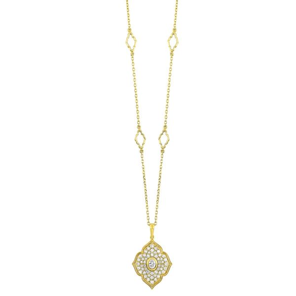 14K Yellow Gold Diamond Pendant 0.50 CTW Round Brilliant Diamonds Bradley's Jewelers Jacksonville, NC
