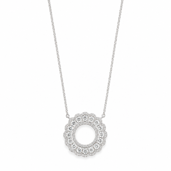 14K White Gold Diamond Pendant 0.75 CTW Round Brilliant Diamonds Bradley's Jewelers Jacksonville, NC