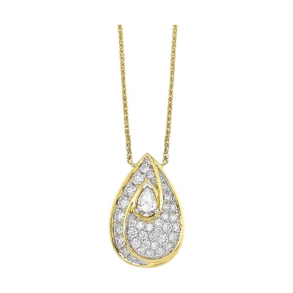14K Yellow Gold Diamond Pendant 0.75 CTW Round Diamonds Bradley's Jewelers Jacksonville, NC