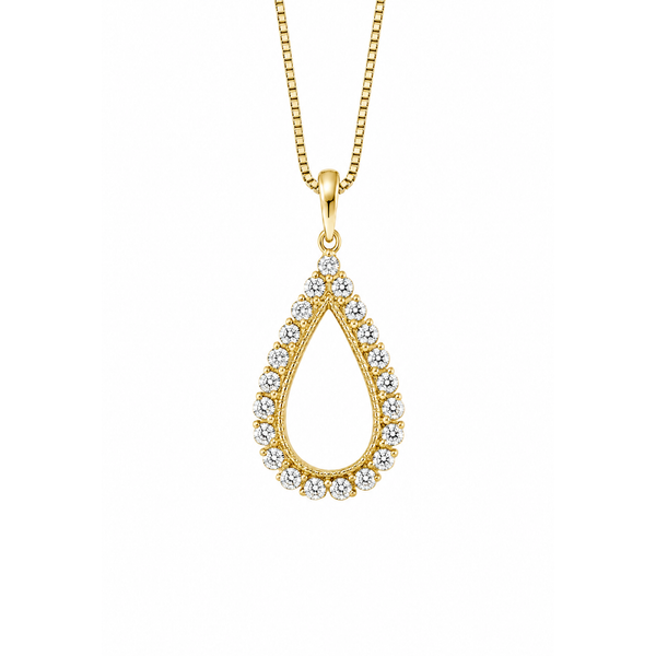 14K Yellow Gold .25 CTW Round Diamond Pendant Bradley's Jewelers Jacksonville, NC