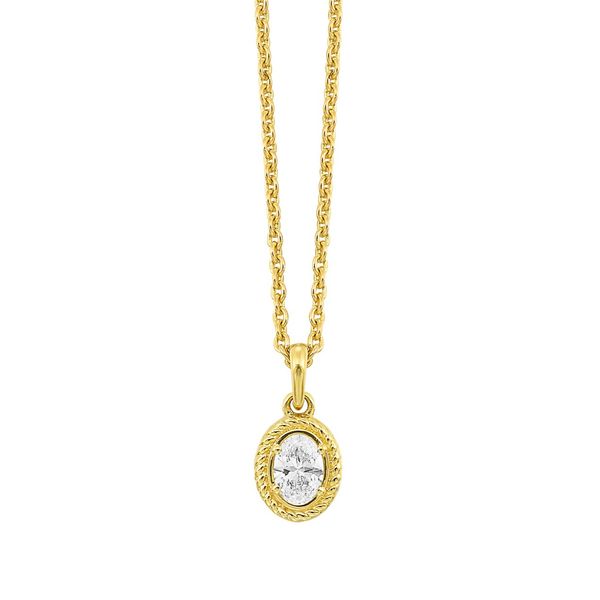 14K Yellow Gold Diamond Pendant 0.33 CTW Round Brilliant Diamonds Bradley's Jewelers Jacksonville, NC