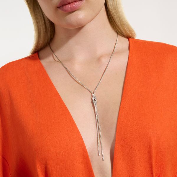 John Hardy Love Knot Diamond Y Necklace in Sterling Silver | Bradley's Jewelers Image 4 Bradley's Jewelers Jacksonville, NC