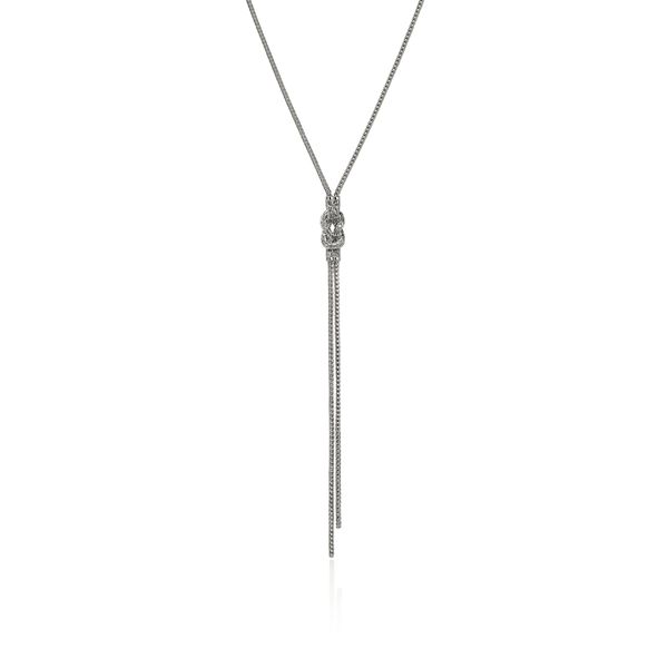 John Hardy Love Knot Diamond Y Necklace in Sterling Silver | Bradley's Jewelers Bradley's Jewelers Jacksonville, NC