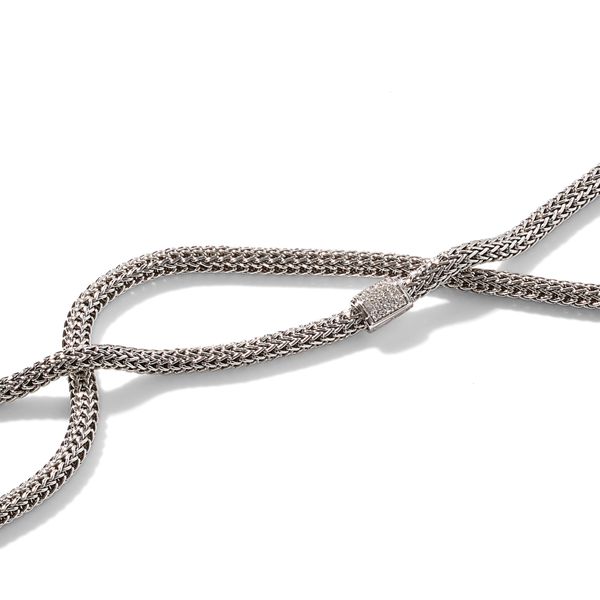 John Hardy Icon Silver Diamond Pave Necklace .18CTW Image 2 Bradley's Jewelers Jacksonville, NC