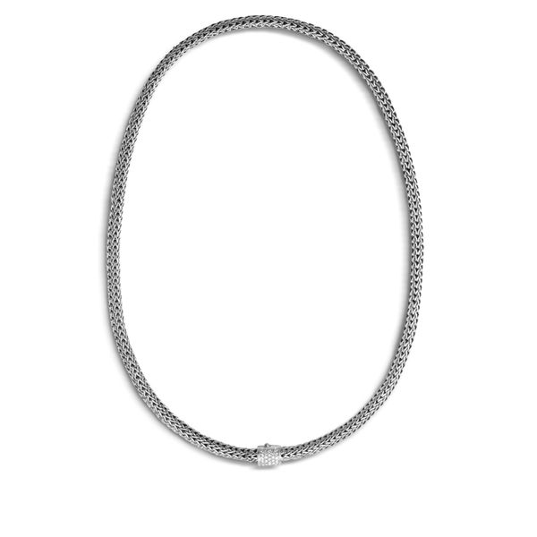 John Hardy Icon Silver Diamond Pave Necklace .18CTW Bradley's Jewelers Jacksonville, NC