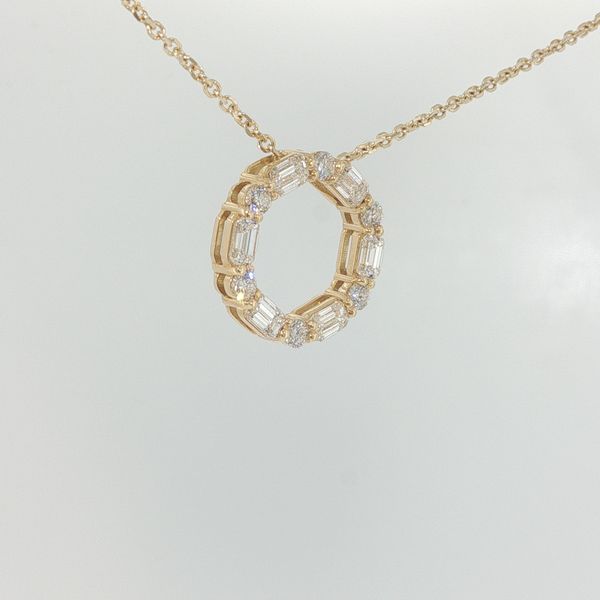 Yellow 18K Gold Emerald Cut Diamond Pendant 1.85Tw Total Diamond Weight 18 Inch Chain Image 2 Bradley's Jewelers Jacksonville, NC