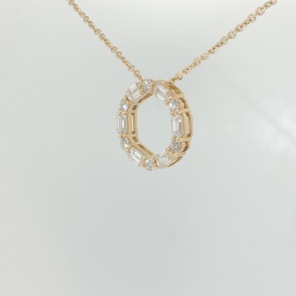 Yellow 18K Gold Emerald Cut Diamond Pendant 1.85Tw Total Diamond Weight 18 Inch Chain Image 3 Bradley's Jewelers Jacksonville, NC