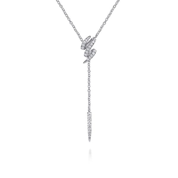 Gabriel & Co 14K White Gold Diamond .35Ctw Spike Y Necklace *Kaslique Collection* Bradley's Jewelers Jacksonville, NC