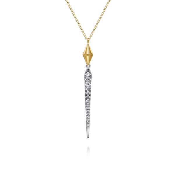 Gabriel & Co 14K Two-Tone Gold Diamond Kite Drop Necklace – 0.34 Ctw Kaslique Collection Bradley's Jewelers Jacksonville, NC