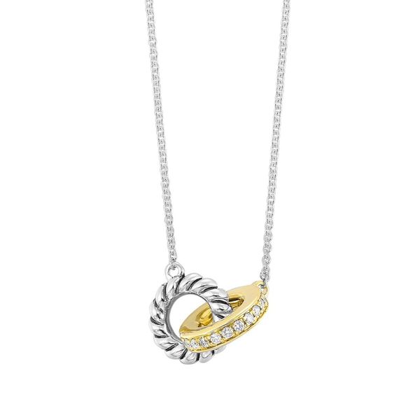Two Tone Gold & Sterling Silver Diamond Pendant – 0.167 CTW Round Diamonds Bradley's Jewelers Jacksonville, NC