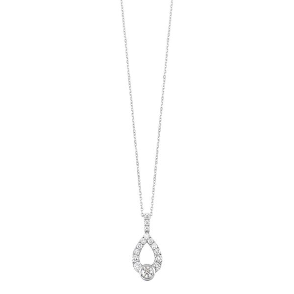 14K White Gold 1.00CTW Round Diamond Pendant Bradley's Jewelers Jacksonville, NC