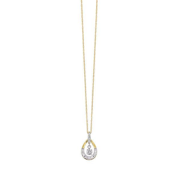 10K Yellow Gold Diamond Pendant .14 CTW Round Diamonds Bradley's Jewelers Jacksonville, NC