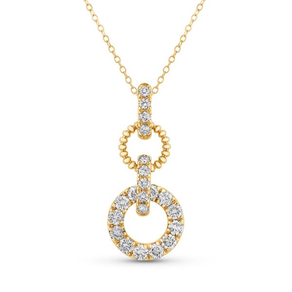 14K Yellow Gold Valina Diamond Interlocking Circle Pendant .50CTW Bradley's Jewelers Jacksonville, NC