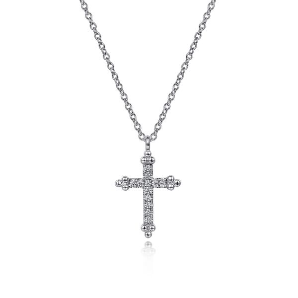 Gabriel & Co 14K White Gold Diamond Cross Pendant – 0.09 Ctw Bujukan Collection Bradley's Jewelers Jacksonville, NC