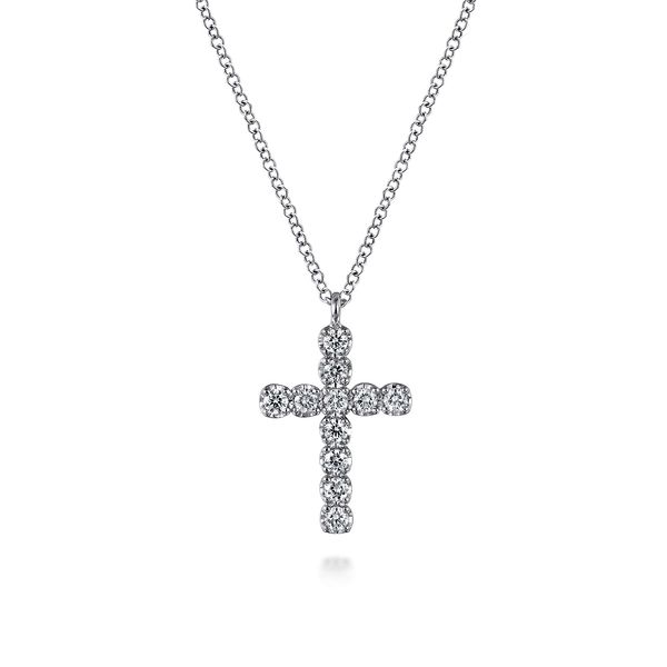 Gabriel & Co 14K White Gold Diamond Cross Pendant – 0.27 Ctw Lusso Collection Bradley's Jewelers Jacksonville, NC