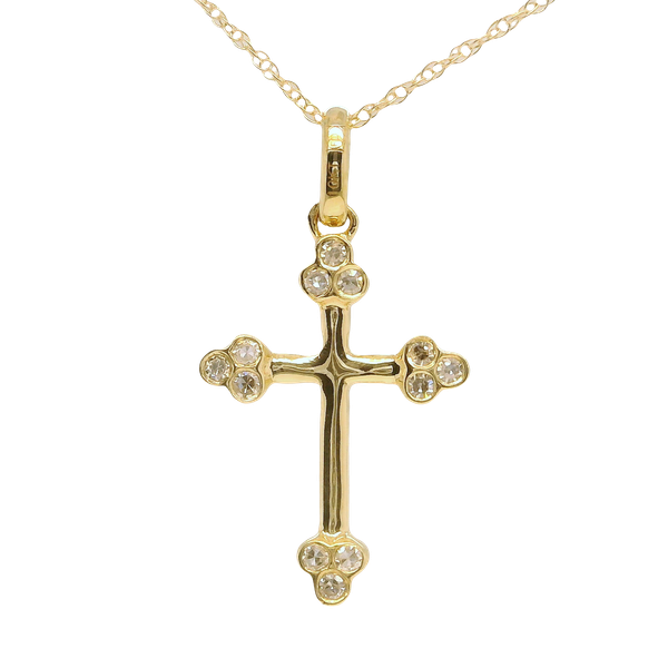 10K Yellow Gold Diamond Cross Pendant (.06 CTW) Bradley's Jewelers Jacksonville, NC