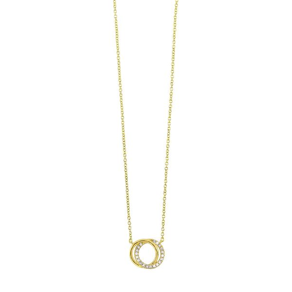 14K Yellow Gold Diamond Interlocking Circles Pendant – 0.07 CTW Bradley's Jewelers Jacksonville, NC