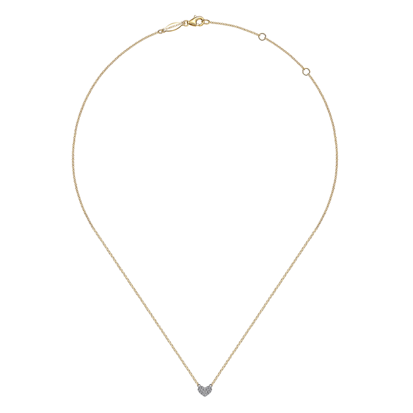 Gabriel & Co 14K White & Yellow Gold Diamond Heart Pendant Necklace – 0.06 Ctw Lusso Collection Image 2 Bradley's Jewelers Jacksonville, NC
