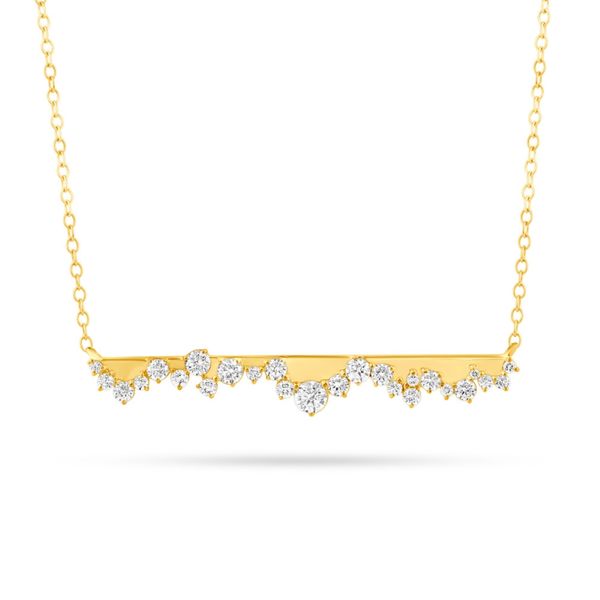 Valina 14K Gold & 3/8 CTW Diamond Druzy Bar Pendant Bradley's Jewelers Jacksonville, NC