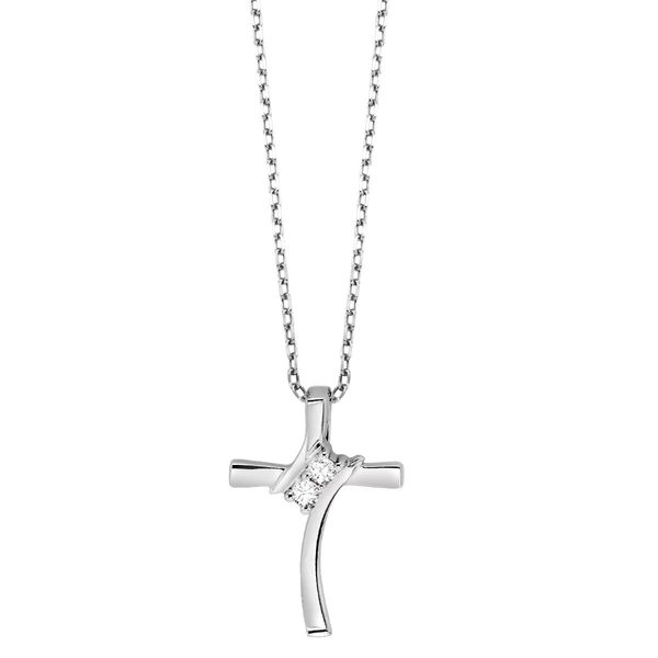 Sterling Silver .05 CTW Diamond TWOgether Cross Pendant Bradley's Jewelers Jacksonville, NC