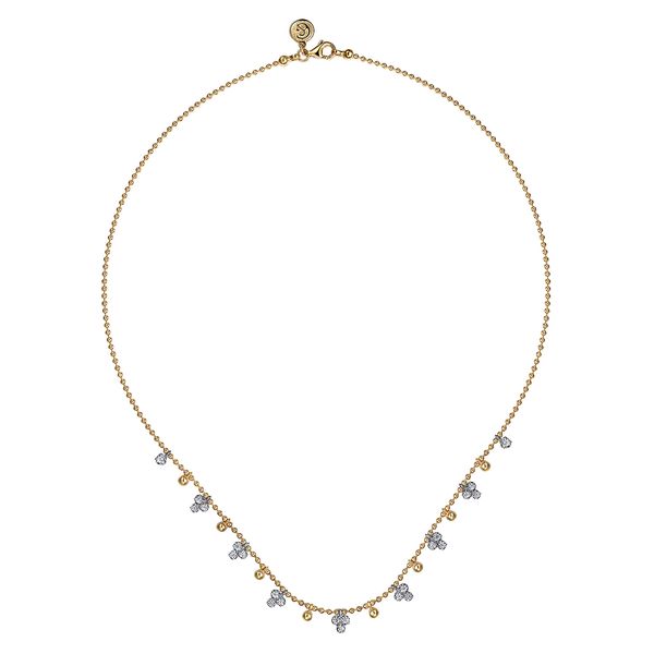 Gabriel & Co 14K White & Yellow Gold Diamond Necklace – Bujukan Collection Image 2 Bradley's Jewelers Jacksonville, NC