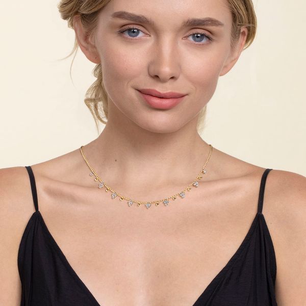Gabriel & Co 14K White & Yellow Gold Diamond Necklace – Bujukan Collection Image 3 Bradley's Jewelers Jacksonville, NC