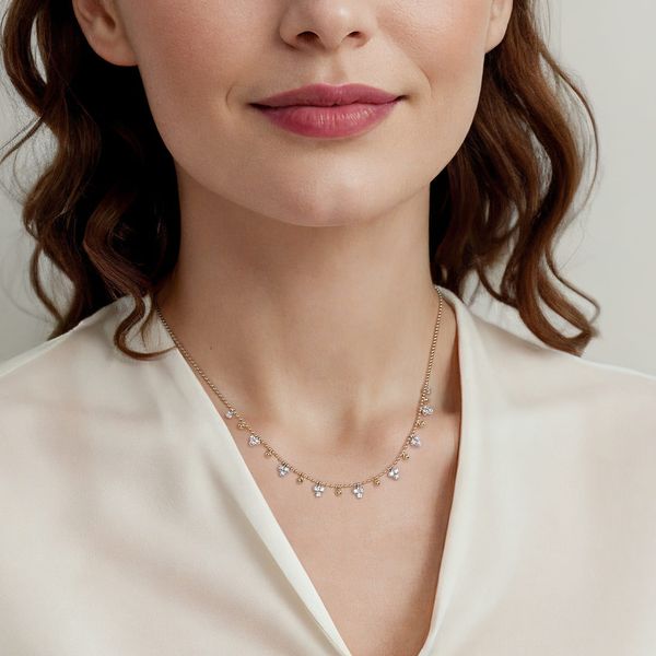 Gabriel & Co 14K White & Yellow Gold Diamond Necklace – Bujukan Collection Image 4 Bradley's Jewelers Jacksonville, NC