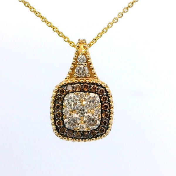 Le Vian Nude and Chocolate Diamond Pendant in 14K Honey Gold. Bradley's Jewelers Jacksonville, NC