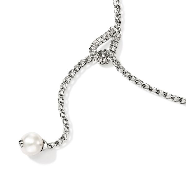 John Hardy Surf Silver Diamond Pave Pearl Y Necklace 23