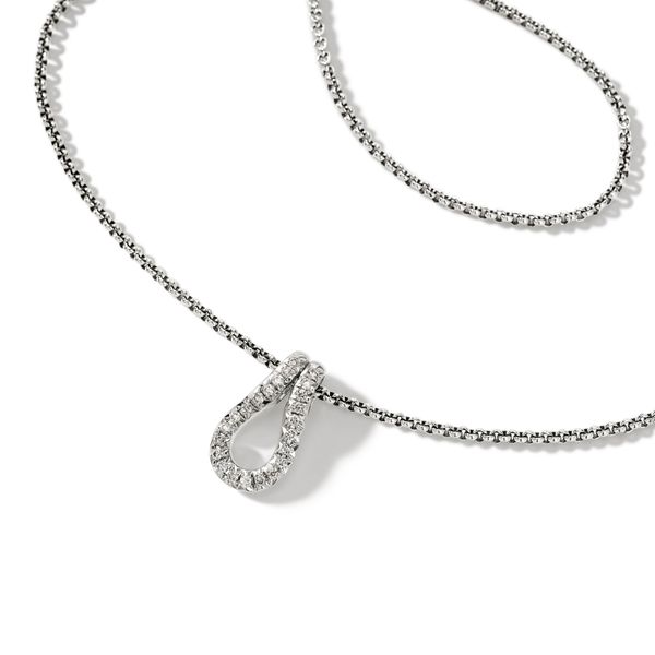 John Hardy Surf Diamond Pave Link Pendant Necklace .18CTW Bradley's Jewelers Jacksonville, NC