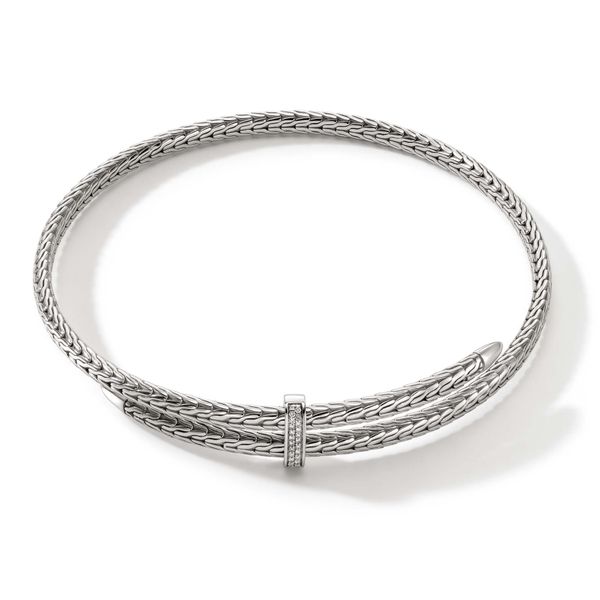 John Hardy Silver Diamond Classic Chain Pave Coil Necklace .24CTW Bradley's Jewelers Jacksonville, NC