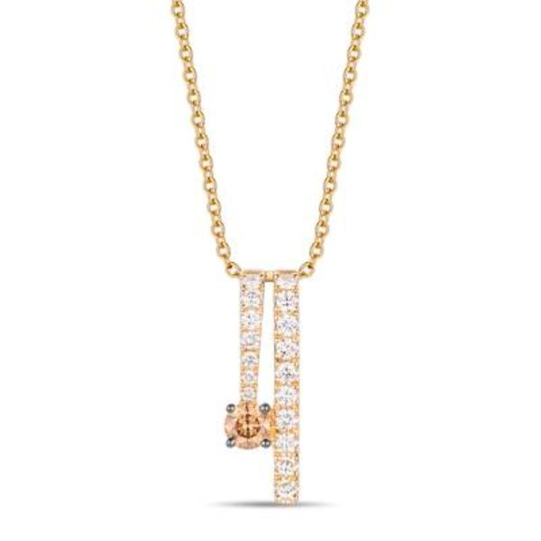 Le Vian Chocolatier® Chocolate Diamonds® & Vanilla Diamonds® Pendant in 14K Honey Gold™ Bradley's Jewelers Jacksonville, NC