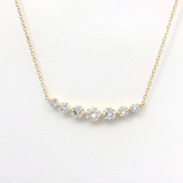 18K Yellow Gold 0.90 CTW Diamond Curved Bar Pendant Bradley's Jewelers Jacksonville, NC