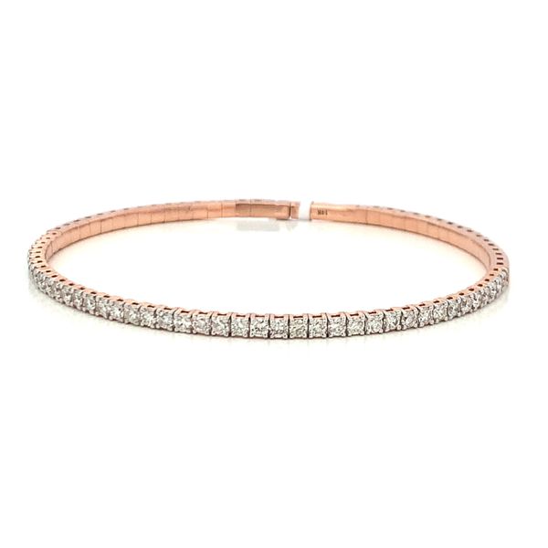 14K Rose Gold 1.62CTW Diamond Soft Bangle Bracelet Bradley's Jewelers Jacksonville, NC