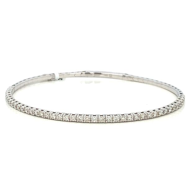 14K White Gold Diamond Soft Bangle Bracelet 1.00 CTW Bradley's Jewelers Jacksonville, NC