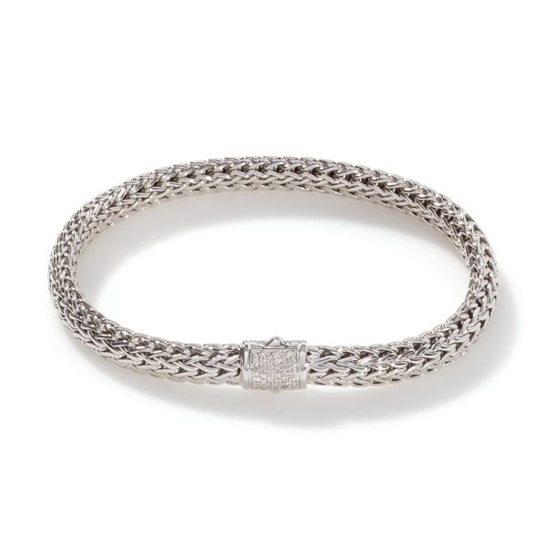 John Hardy Icon Silver Diamond Pave Small Bracelet Bradley's Jewelers Jacksonville, NC