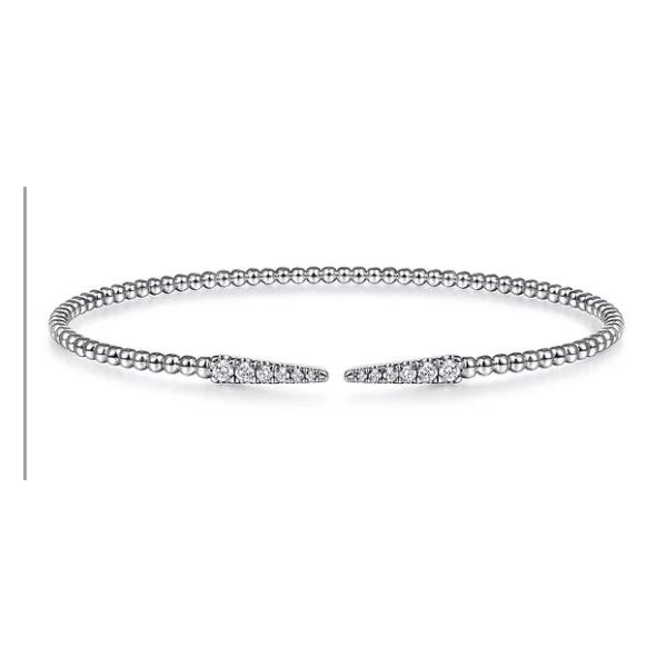 Gabriel & Co 14K White Gold Bujukan Diamond Spikes Split Bangle – Bujukan Collection, Size 5.75 Bradley's Jewelers Jacksonville, NC