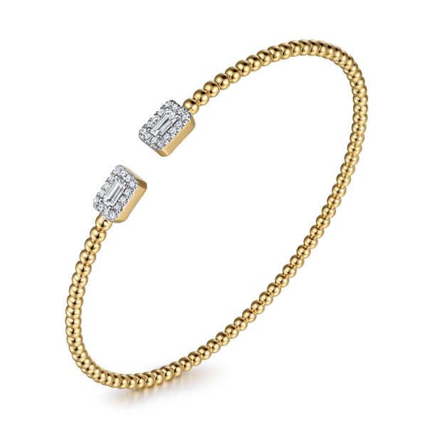 Gabriel & Co 14K Yellow Gold Diamond Bangle – Bujukan Collection, Size 5.5 Image 2 Bradley's Jewelers Jacksonville, NC