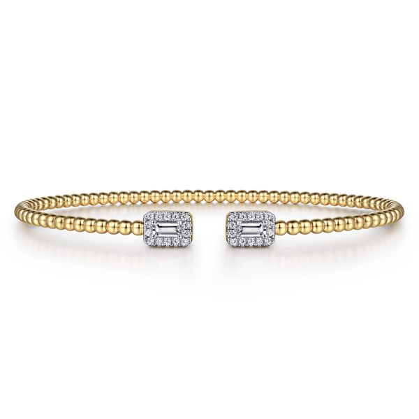 Gabriel & Co 14K Yellow Gold Diamond Bangle – Bujukan Collection, Size 5.5 Bradley's Jewelers Jacksonville, NC
