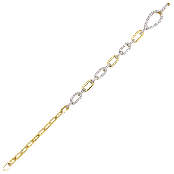14K Two Tone Gold Diamond Bracelet .75CTW Image 2 Bradley's Jewelers Jacksonville, NC