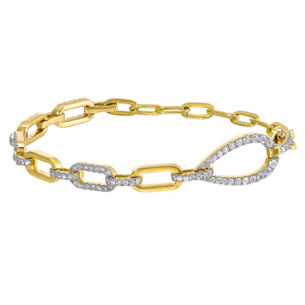 14K Two Tone Gold Diamond Bracelet .75CTW Bradley's Jewelers Jacksonville, NC