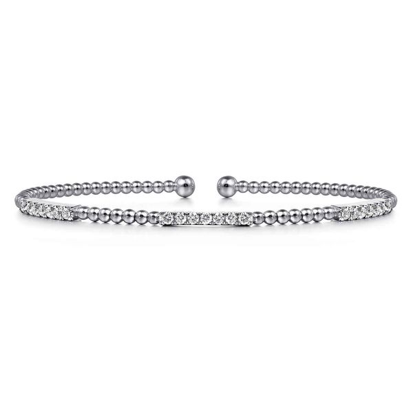 Gabriel & Co 14K White Gold Diamond Bangle – Bujukan Collection, Size 5.5 Bradley's Jewelers Jacksonville, NC