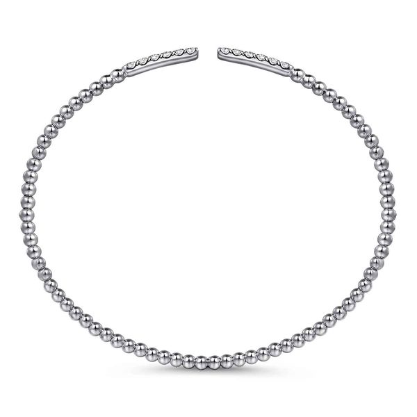 Gabriel & Co 14K White Gold Diamond Bangle – Bujukan Collection, Size 5.5 Image 3 Bradley's Jewelers Jacksonville, NC