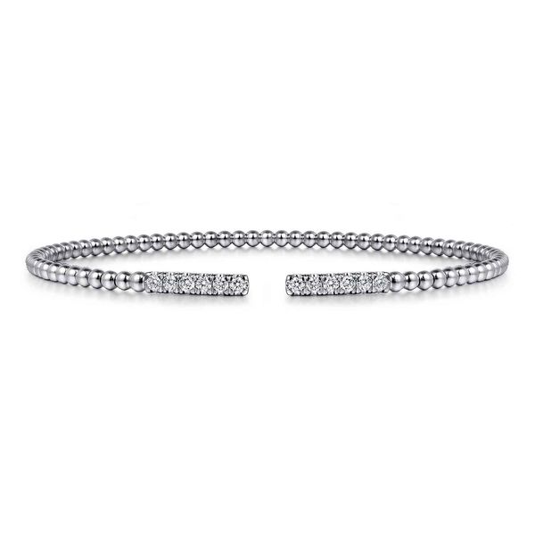 Gabriel & Co 14K White Gold Diamond Bangle – Bujukan Collection, Size 5.5 Bradley's Jewelers Jacksonville, NC