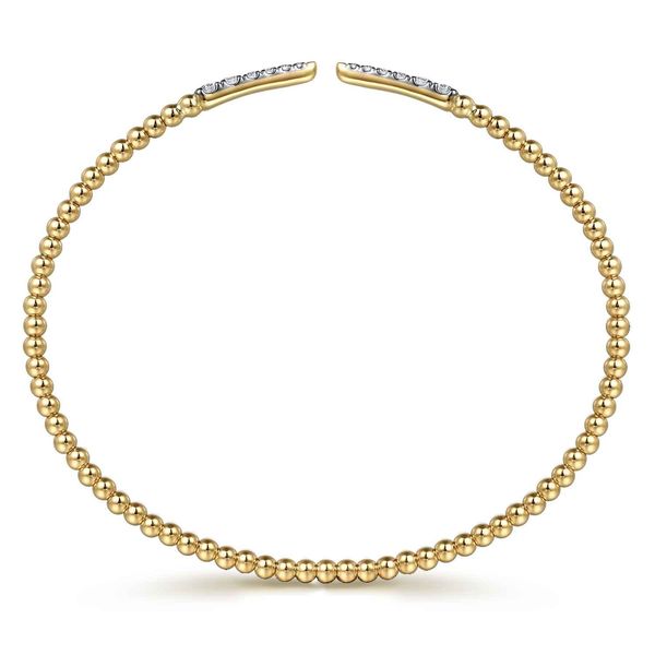 Gabriel & Co 14K Yellow Gold Diamond Bangle – Bujukan Collection, Size 5.5 Image 2 Bradley's Jewelers Jacksonville, NC